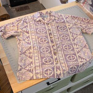 Men's Reverse Print Batik Hawaiian Shirt